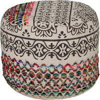 18 Multicolored Cotton Blend Ottoman