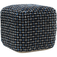 16 Black Polyester Ottoman