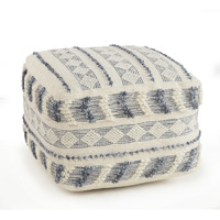 18 Blue Wool Ottoman