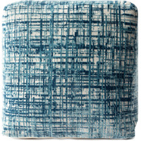18 Blue Polyester Blend Ottoman