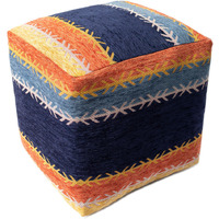 18 Multicolored Polyester Blend Ottoman