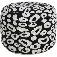 18 Black Cotton Blend Ottoman
