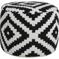 18 Black Cotton Blend Ottoman