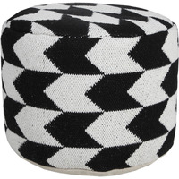 18 Black Cotton Blend Ottoman