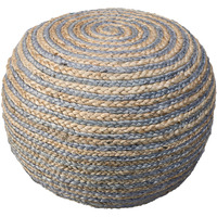20 Gray Jute Ottoman
