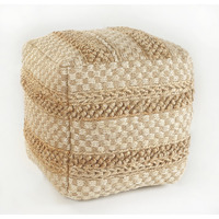 18 Tan Jute Ottoman