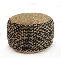 18 Tan Jute Ottoman
