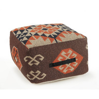 18 Brown Cotton Blend Ottoman