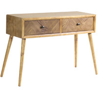 47 Brown End Table With Two Drawers
