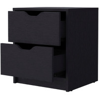 19 Black Two Drawer Nightstand With Integrated Tech