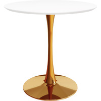 36 White And Gold Metal Dining Table