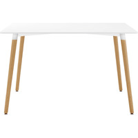 30 White And Natural Solid Wood Dining Table