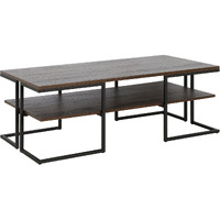 45 Black And Brown Rectangular Coffee Table With Shelf