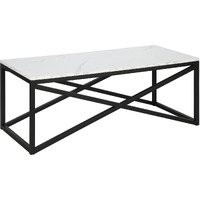 46 Black And White Faux Marble Rectangular Coffee Table
