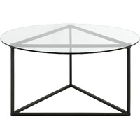 35 Black And Glass Round Coffee Table