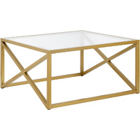 32 Gold Glass Square Coffee Table