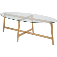 50 Gold Glass Oval Coffee Table