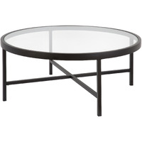36 Black Glass Round Coffee Table