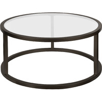 35 Black Glass Round Coffee Table