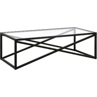 54 Black Glass Rectangular Coffee Table