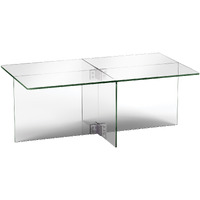 24 Clear Glass Rectangular Coffee Table