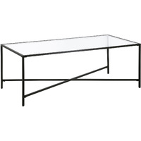 48 Black Glass Rectangular Coffee Table
