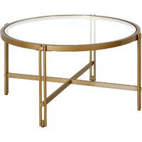 32 Gold Glass Round Coffee Table