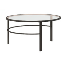 Set Of Two 36 Black And Clear Glass Round Nested Coffee Tables