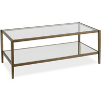 45 Gold Glass Rectangular Coffee Table With Shelf