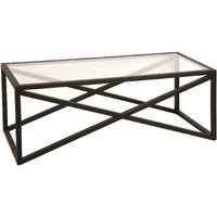 46 Black Glass Rectangular Coffee Table