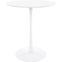 36 White Rounded Manufactured Wood And Metal Bar Table