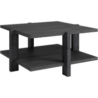 35 Gray Manufactured Wood Square Coffee Table With Shelf