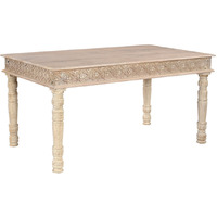 60 White Solid Wood Dining Table
