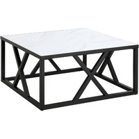 35 Black And White Manufactured Wood Square Coffee Table
