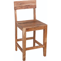 18 Wood Brown Counter Height Bar Chair With Footrest