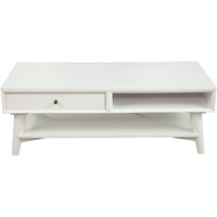 48 White Rectangular Coffee Table With Drawer