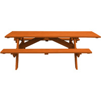Redwood Solid Wood Outdoor Picnic Table