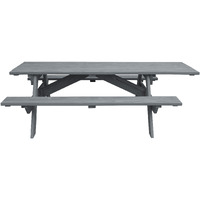 Gray Solid Wood Outdoor Picnic Table