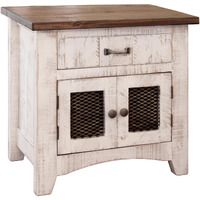 27 White One Drawer Nightstand