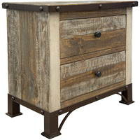 27 Brown Two Drawer Nightstand