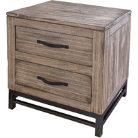 25 Brown Two Drawer Nightstand