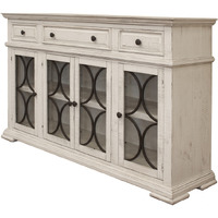 74 Ivory Solid And Manufactured Wood Distressed Credenza