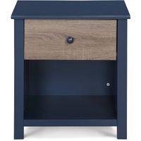 24 Dark Blue One Drawer Nightstand