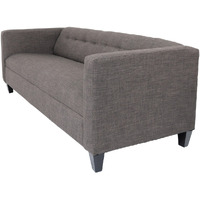 80 Charcoal Polyester And Dark Brown Sofa