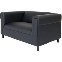 72 Black Faux Leather Love Seat