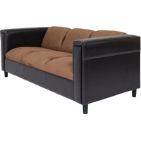 72 Brown Chenille And Black Sofa