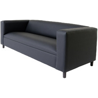 84 Black Faux Leather Sofa