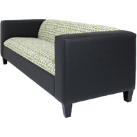 84 Green And White Faux Leather And Black Geometric Sofa
