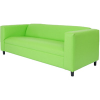 84 Green Faux Leather And Black Sofa