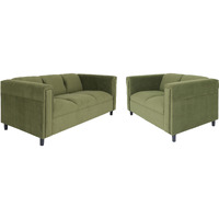 Two Piece Green Five Person Seating Set